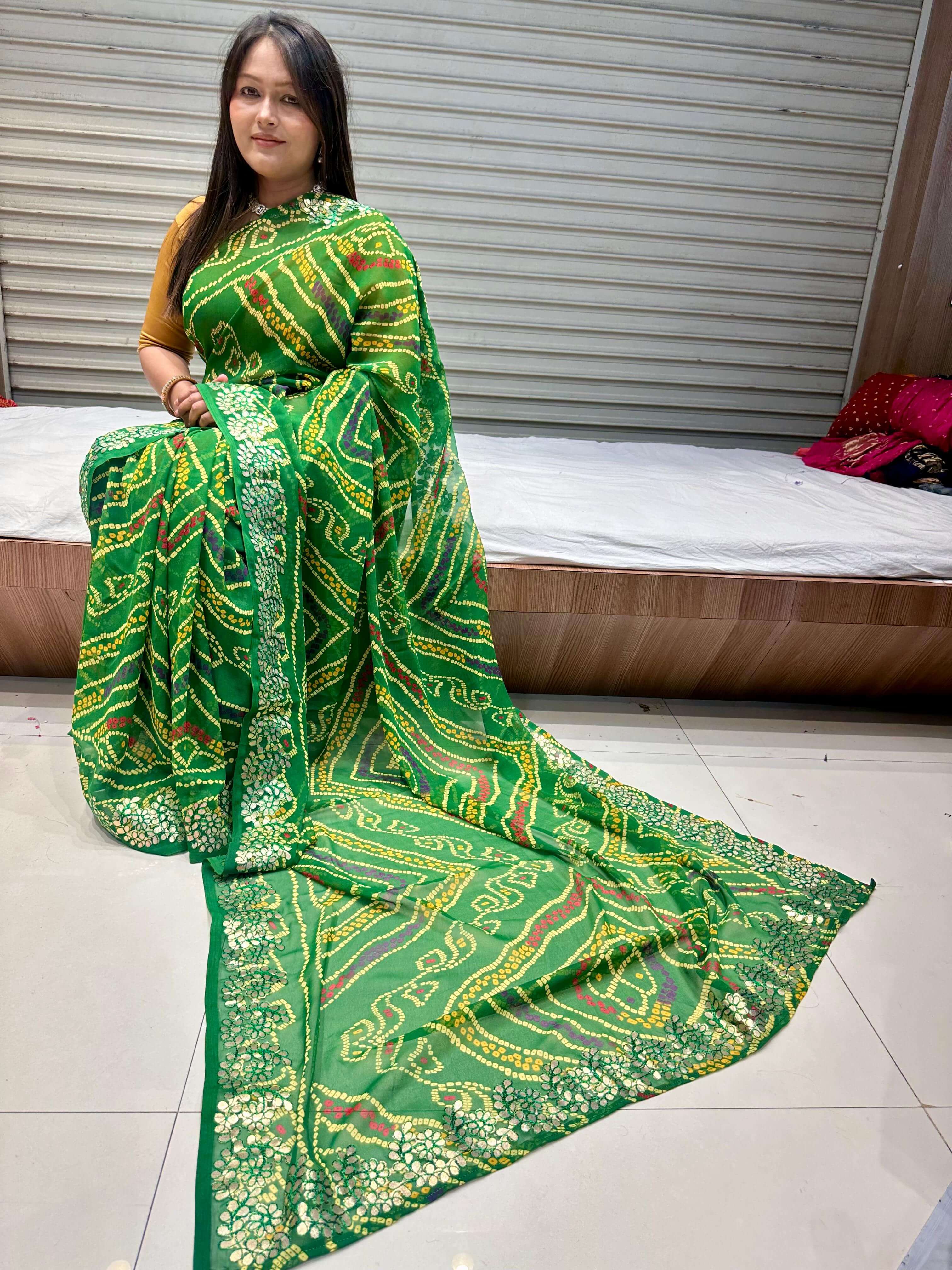 Bandhani Saree with Gota Patti Work - Raj Panchi