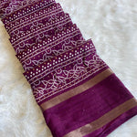 Dola Silk Bandhani Saree with Crochet Border - Raj Panchi