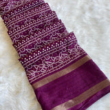 Dola Silk Bandhani Saree with Crochet Border - Raj Panchi