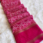 Dola Silk Bandhani Saree with Crochet Border - Raj Panchi