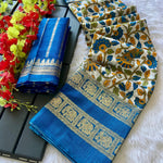 Dola Silk Kalamkari Saree with Foil Detailing - Raj Panchi