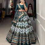 Graceful Silk Lehenga with Printed Dupatta - Raj Panchi