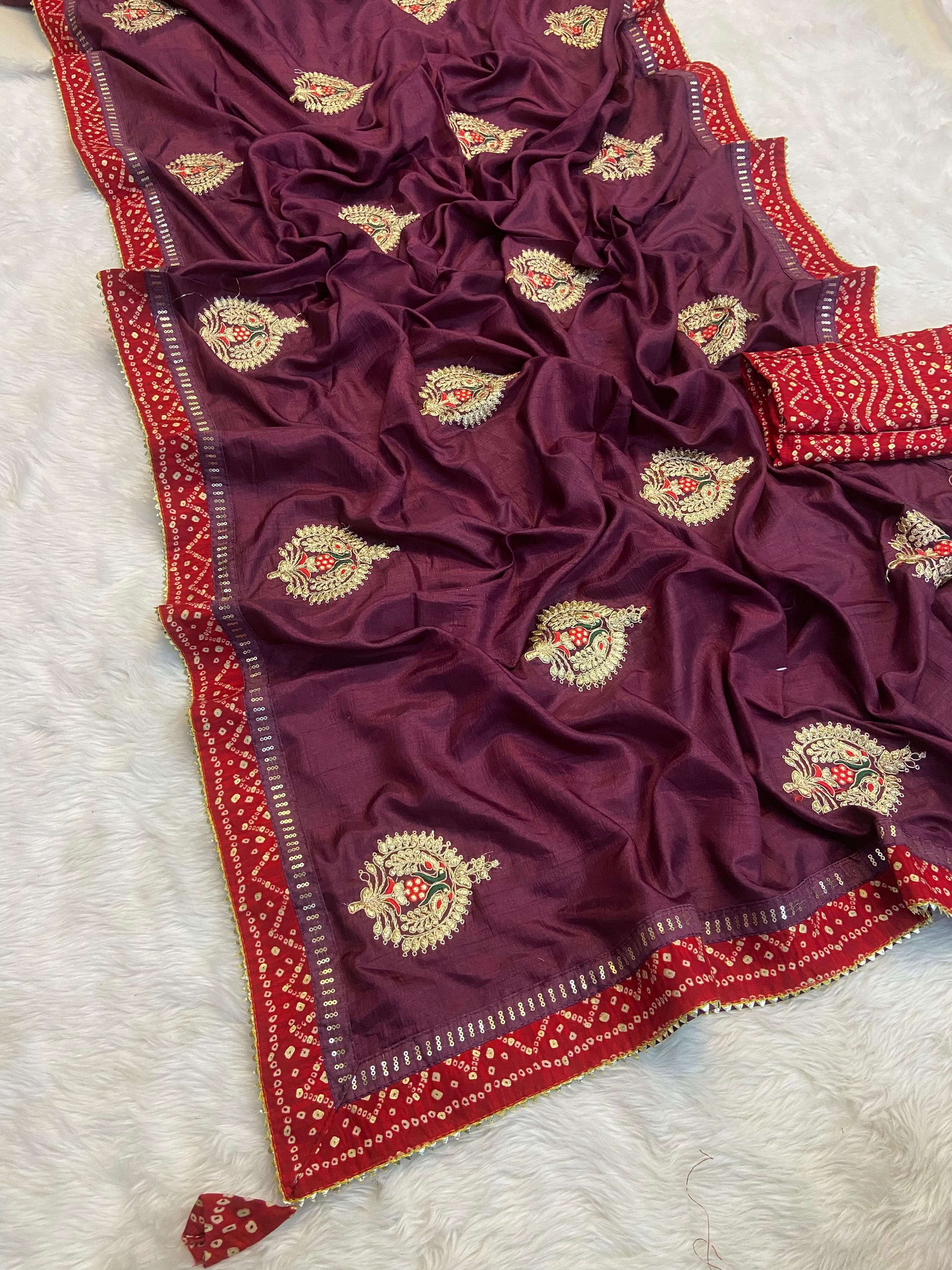 Heavy Dolla Silk Saree with Embroidery - Raj Panchi