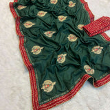 Heavy Dolla Silk Saree with Embroidery - Raj Panchi