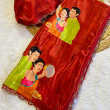 Karva Chauth Special Chinnon Saree - Raj Panchi