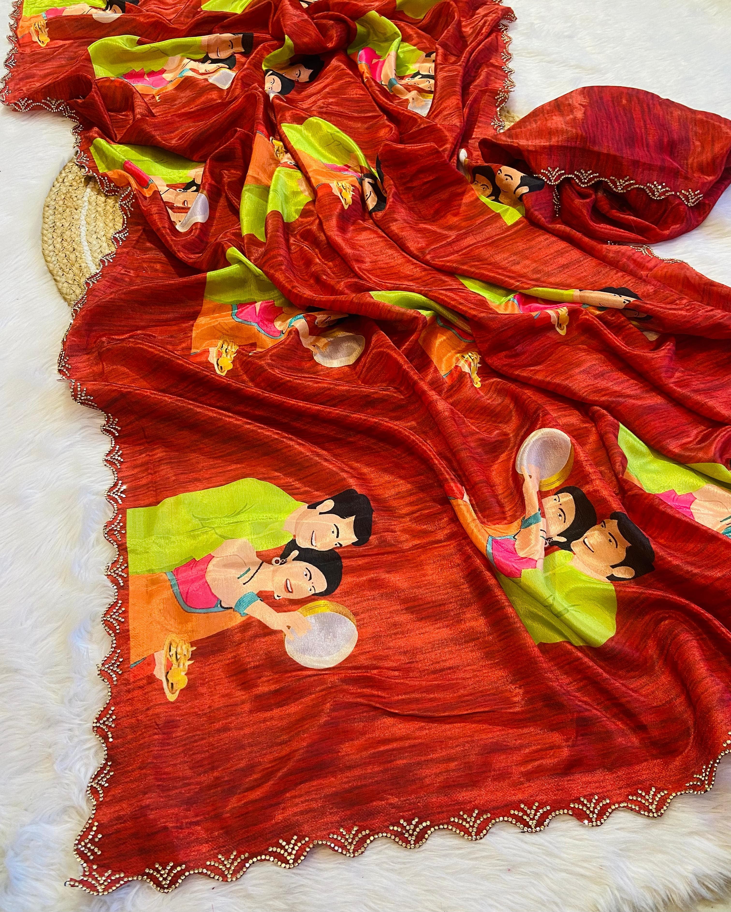 Karva Chauth Special Chinnon Saree - Raj Panchi