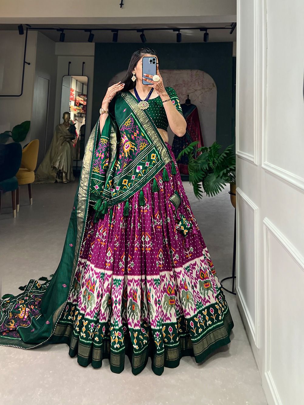 Printed Silk Lehenga - Raj Panchi