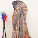 Silk Saree with Banarasi Motifs - Raj Panchi