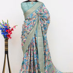 Silk Saree with Banarasi Motifs - Raj Panchi